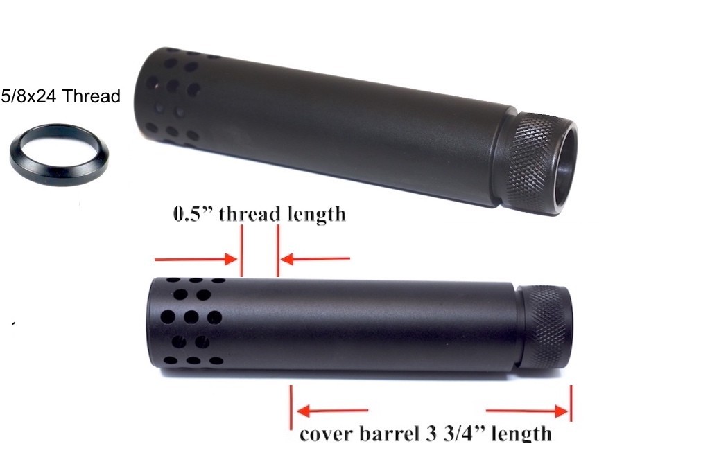 5/8X24  .308 7.62 Slip Over The Barrel Cover Screw Inside  Aluminum Tube