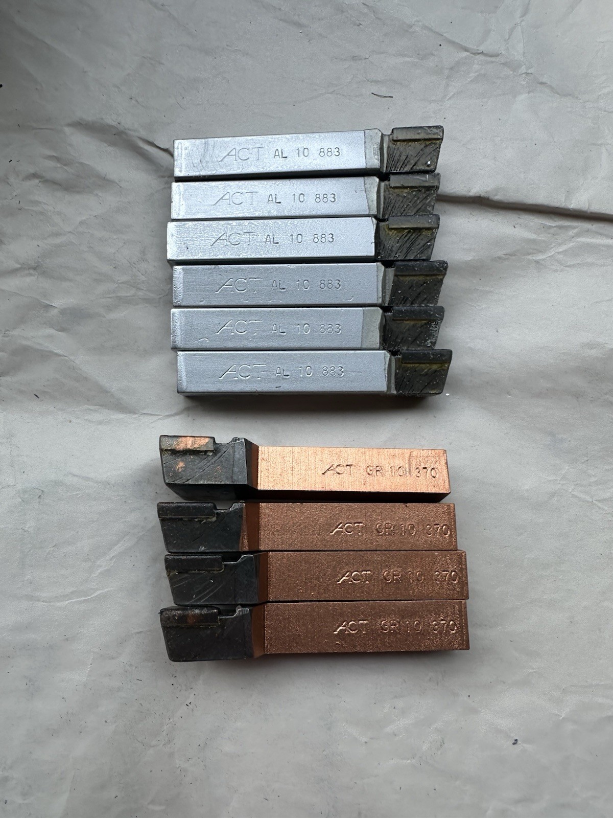 10 X ACT GR10 370 & AL10 883 Lathe Tool Bits 5/8" Carbide USA Made Lot Of 10 NEW