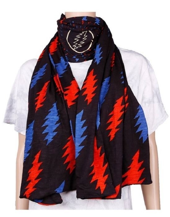 Grateful Dead New Lightning Bolt Long Scarf Neck Wrap Fashion Music Mask Hippie
