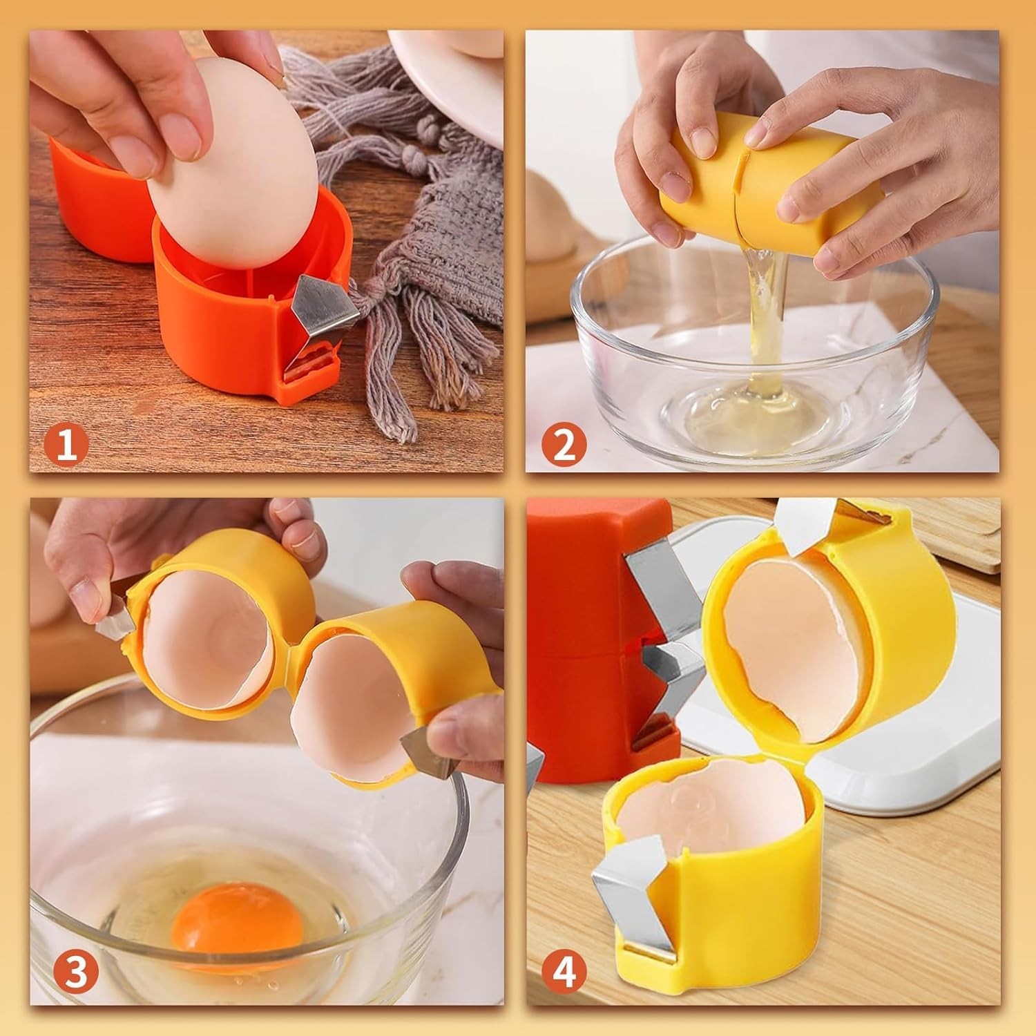 3Pcs Egg Shell Cracker Breaker Opener Peeler Remover Standard, Multicolor