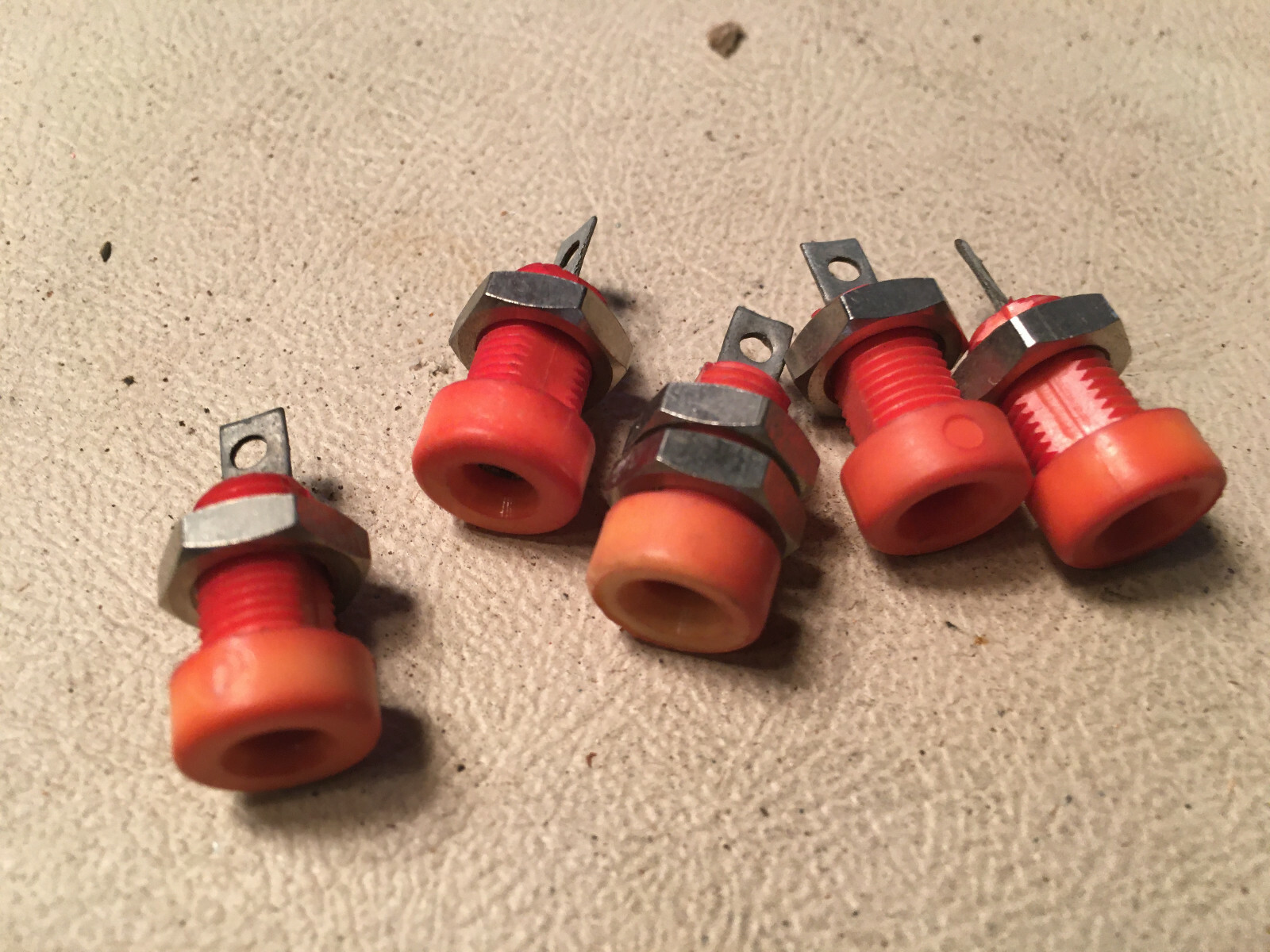 5 Pomona Electronics Panel Mount Banana Jack, New, Orange