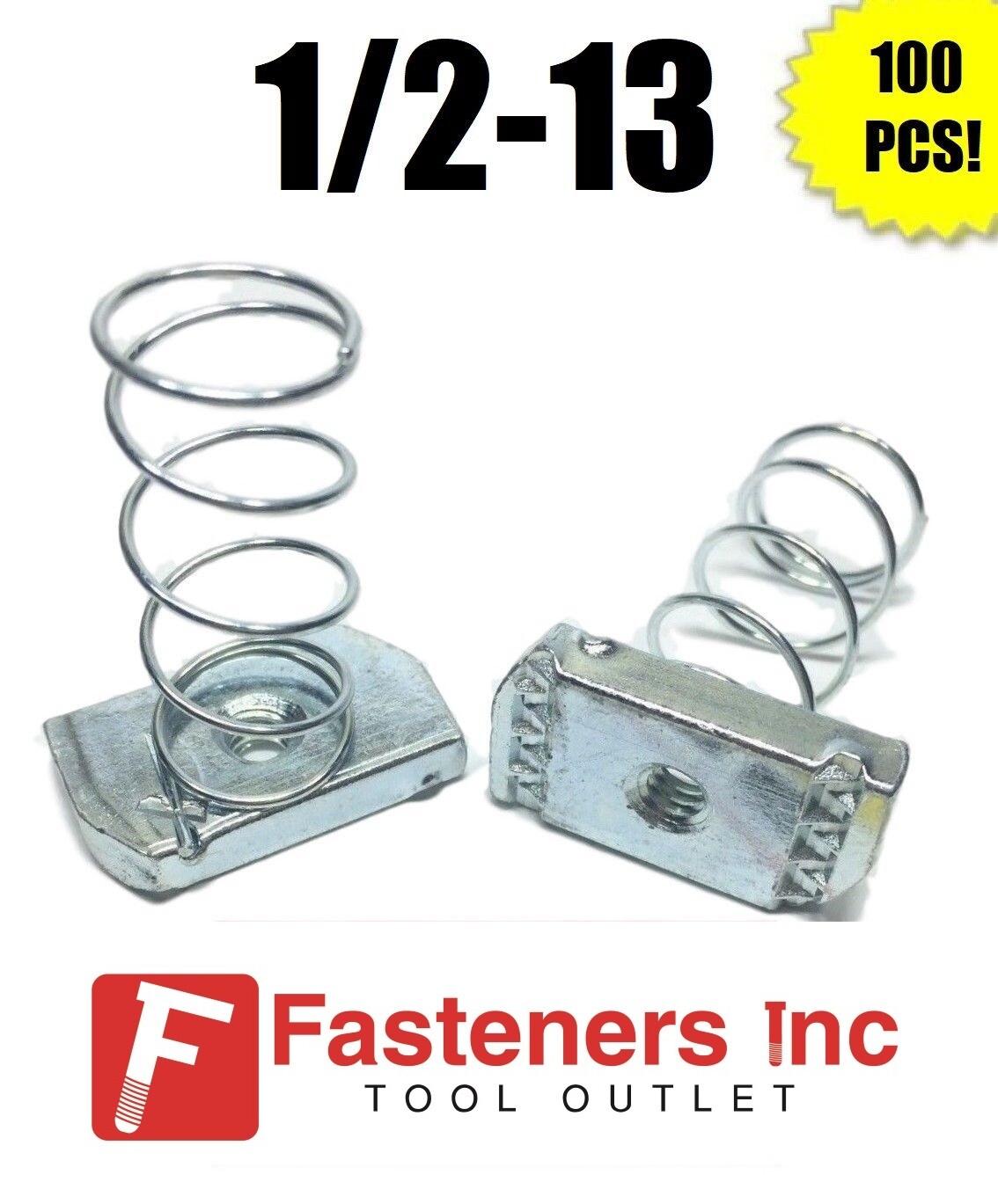 (Qty 100) 1/2"-13 Strut Spring Nuts for Unistrut / B-Line Channel #4125 P1010 EG