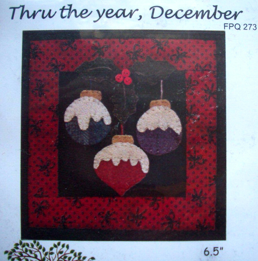 Tiny Quilts thru the Year December Christmas bulbs quilt pattern