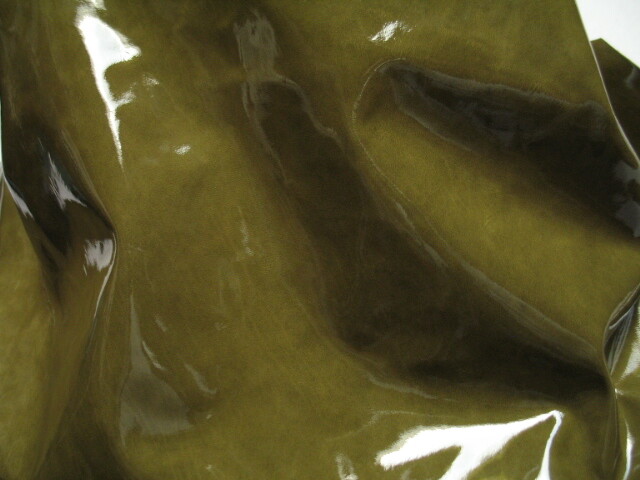 Patent Leather Italian Lambskin Hides shinny Green