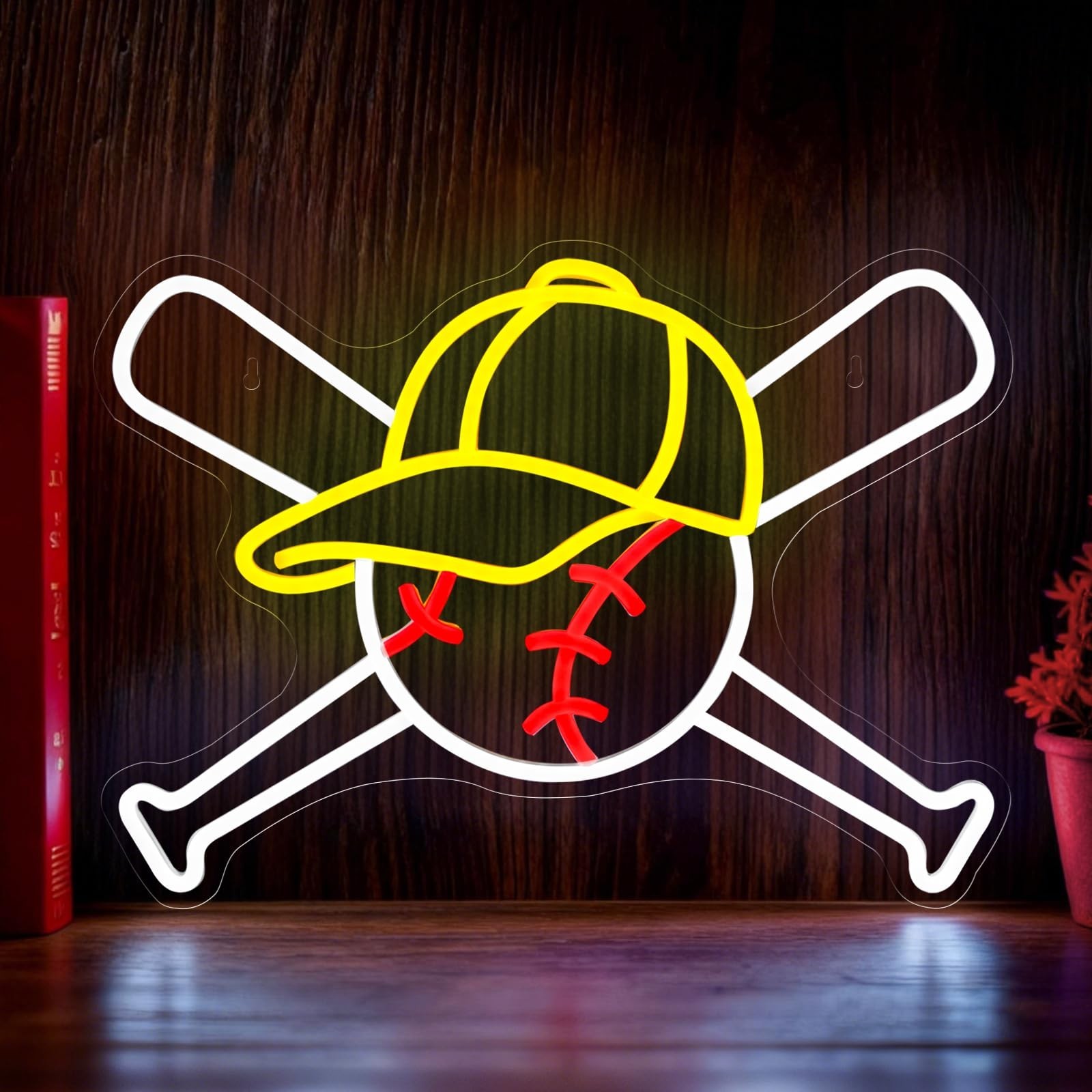 Baseball Neon Sign Dimmable LED Sports Neon Light for Game Room Wall Decor | ...