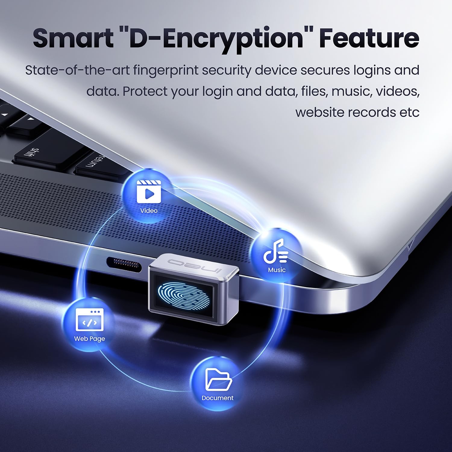 Windows Hello USB Fingerprint Reader Security Key Compact Plug and Play