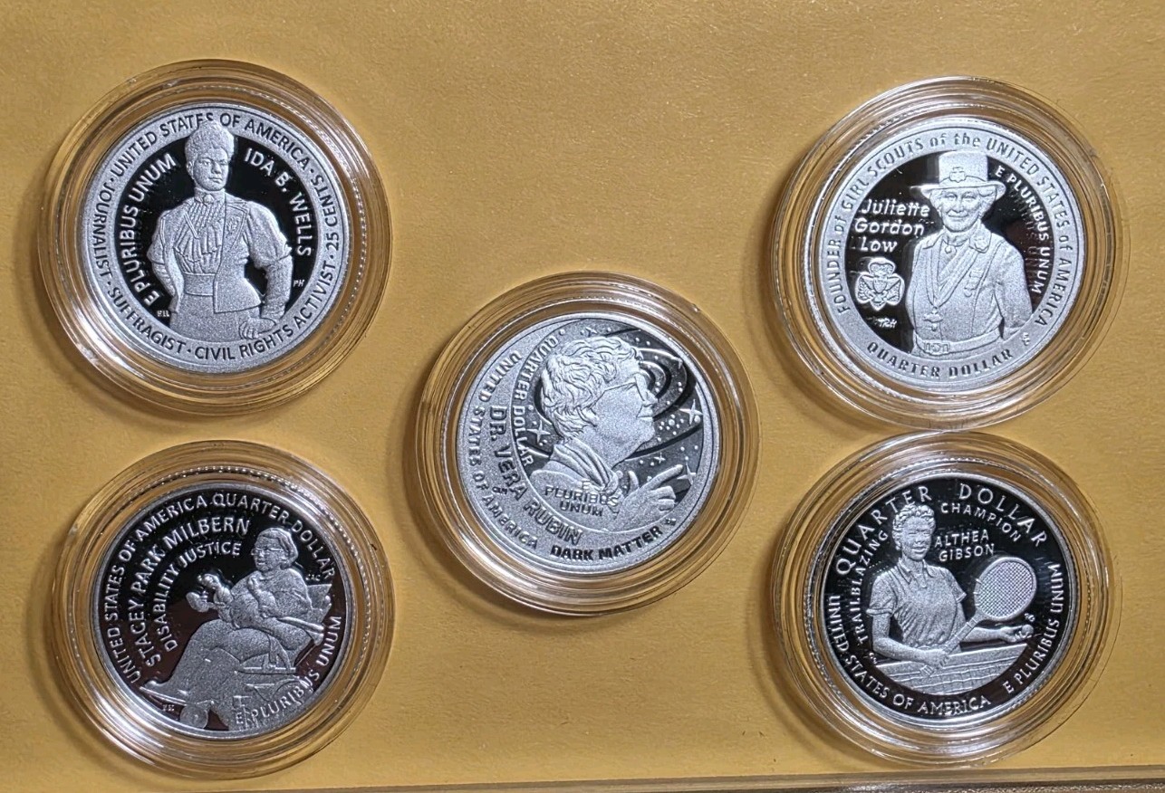2025 S .999 SILVER American Women’s PROOF Quarters *IN COIN CAPSULES - 5 Coins