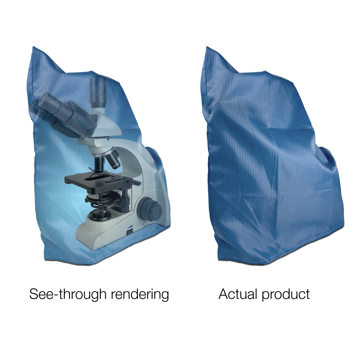 ESD Microscope Dust Cover, Opaque, Blue Fabric (Medium)