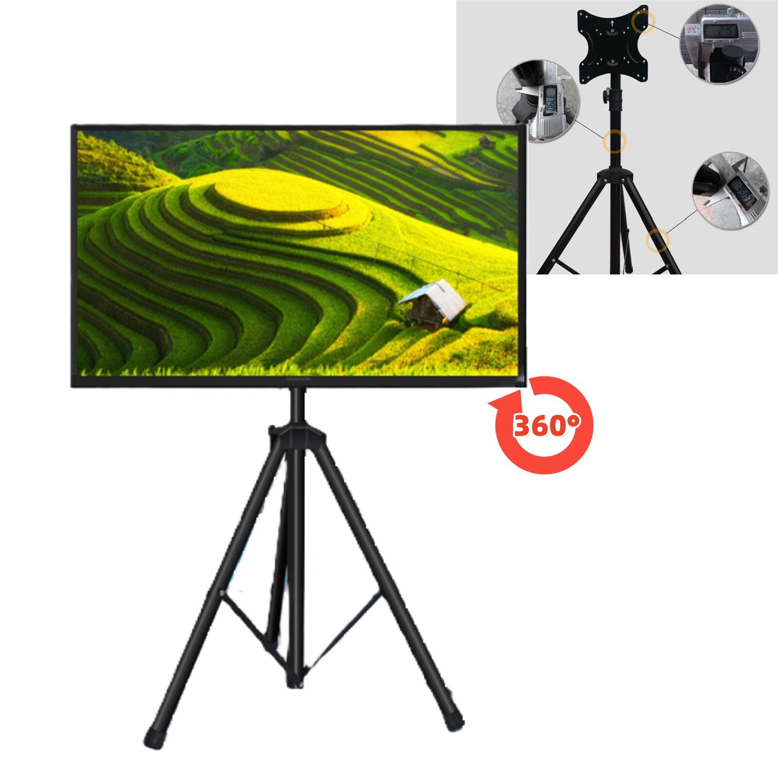 14"-40" LCD Display Floor Stand Portable Foldable Flat Panel Monitor Stand