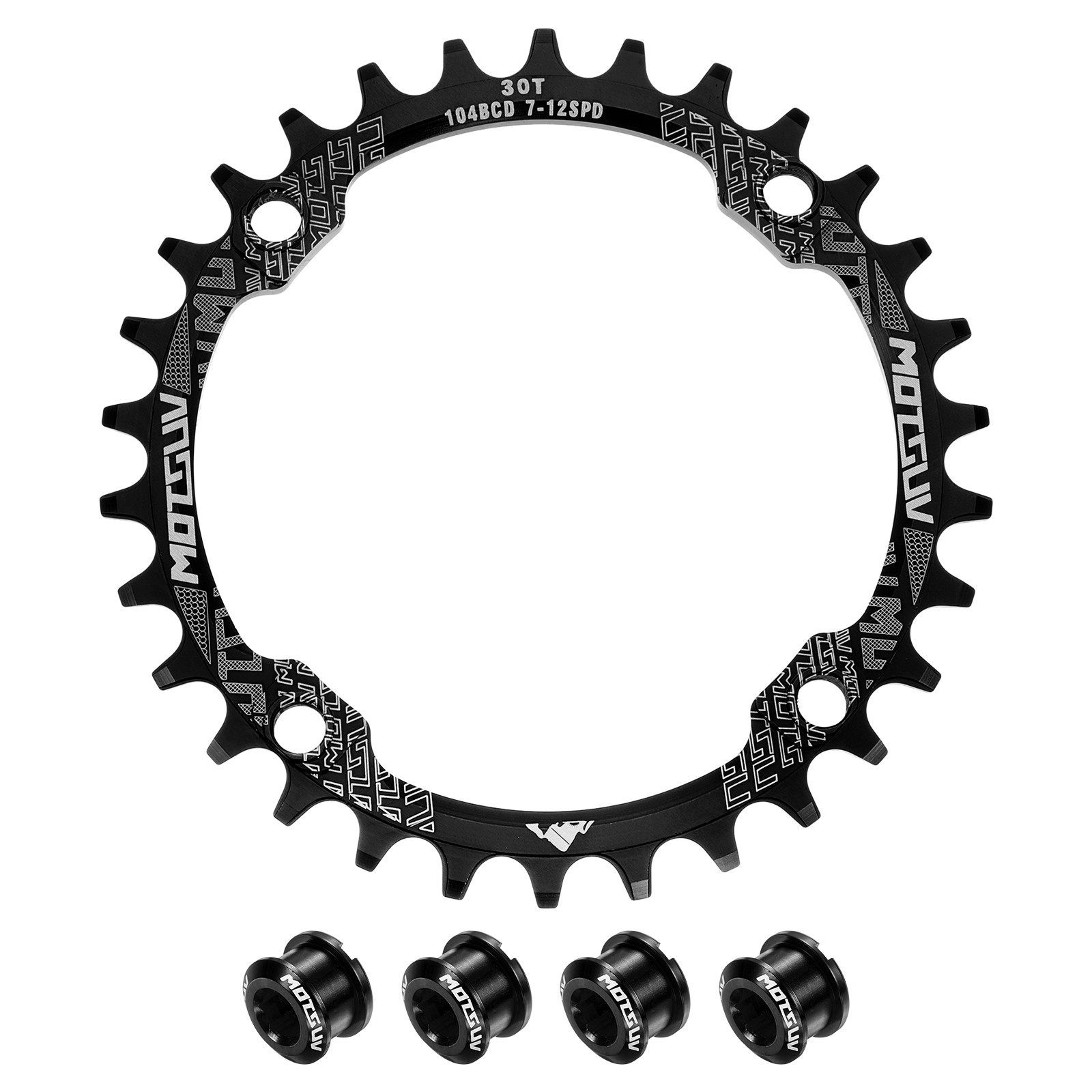 104BCD Bike Chainring 30T Round Narrow Wide Single Speed Chainring for Bike