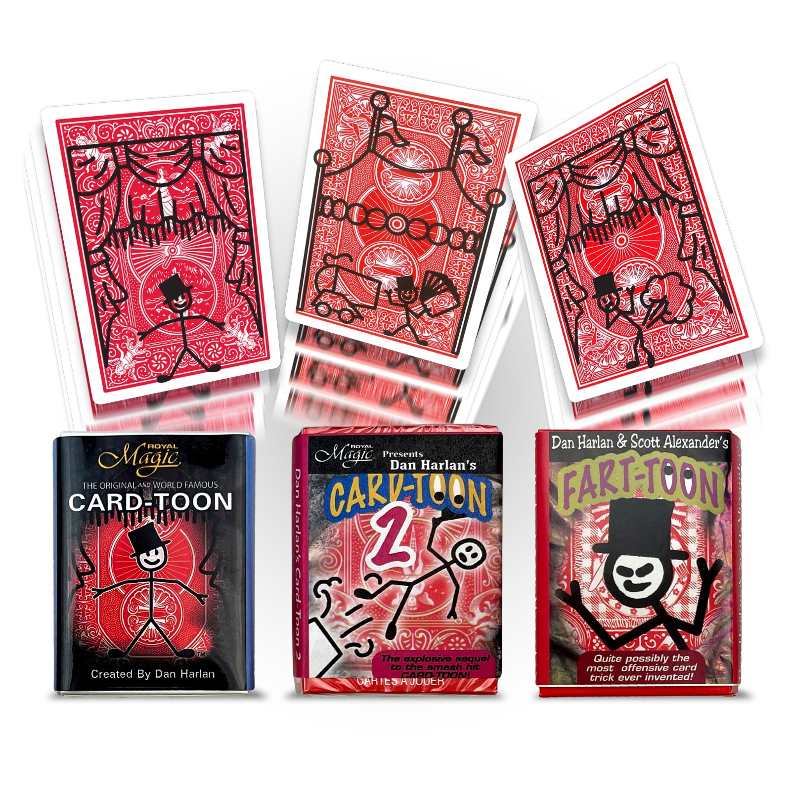 Card-Toon Magic Bundle Vol 1, 2, Fart Toon Flipbook Cards Kids Gift