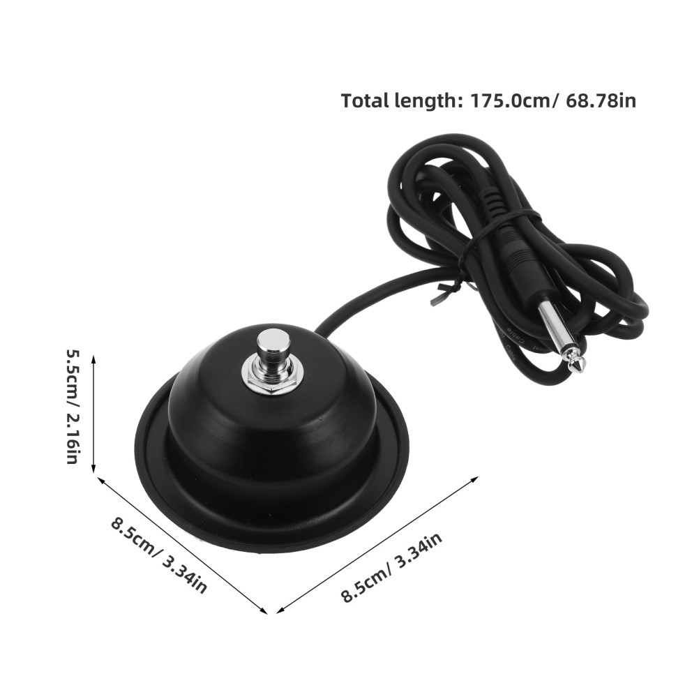 Reusable 1-Button Guitar Footswitch Durable Metal for Effect Pedal Control Black
