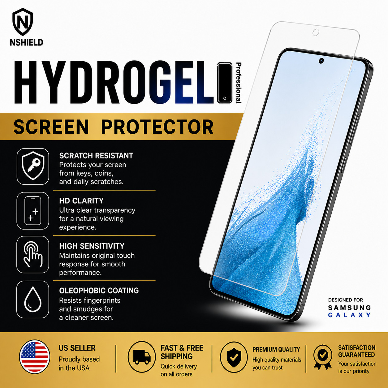 Samsung Galaxy Screen Protector Hydrogel S8–S26 Ultra Plus Note 8–20