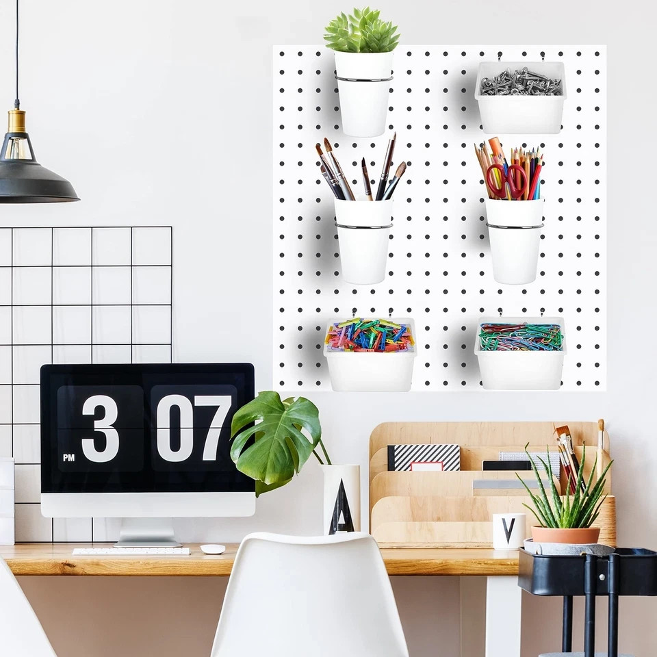6 Sets Pegboard Bins Cups with Hooks Loops, Pegboard Hooks Assortment, Hooks ...