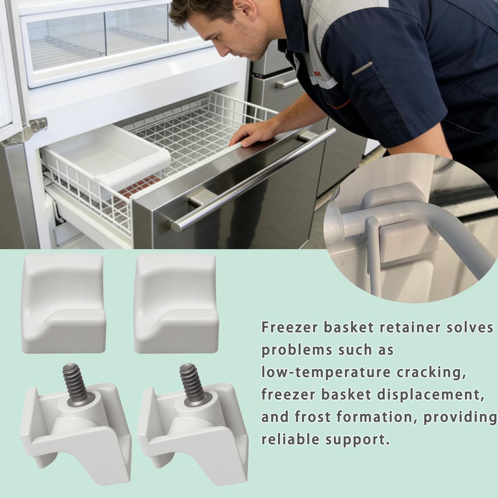 4 Pack Freezer Basket Retainer 7009399 Compatible with Subzero Ice Freezer...