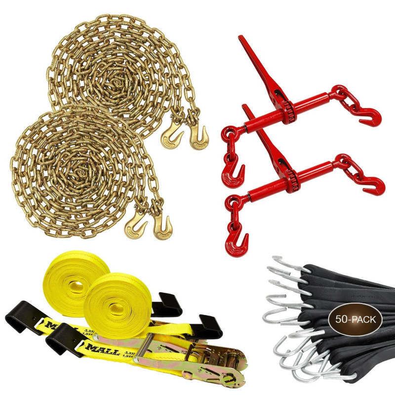 DC Cargo Flatbed Chain and Strap Kit, 56 Pcs