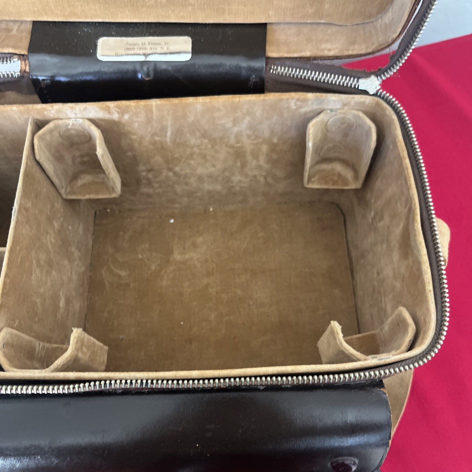 Vintage Nikon hard leather camera bag