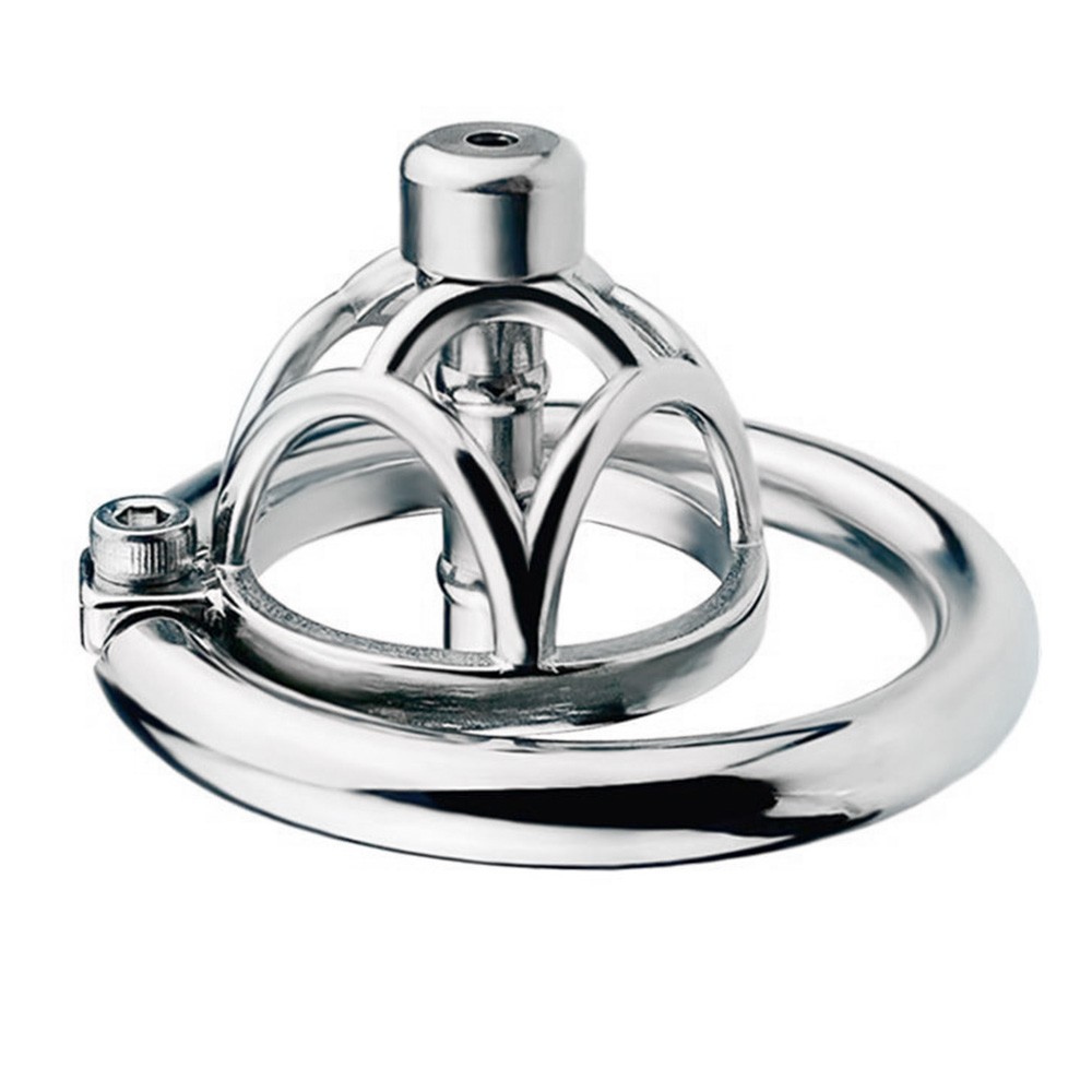 Allen Lock Chastity Device Hollow Penis Cage Metal Urinary Tube Restraint Ring