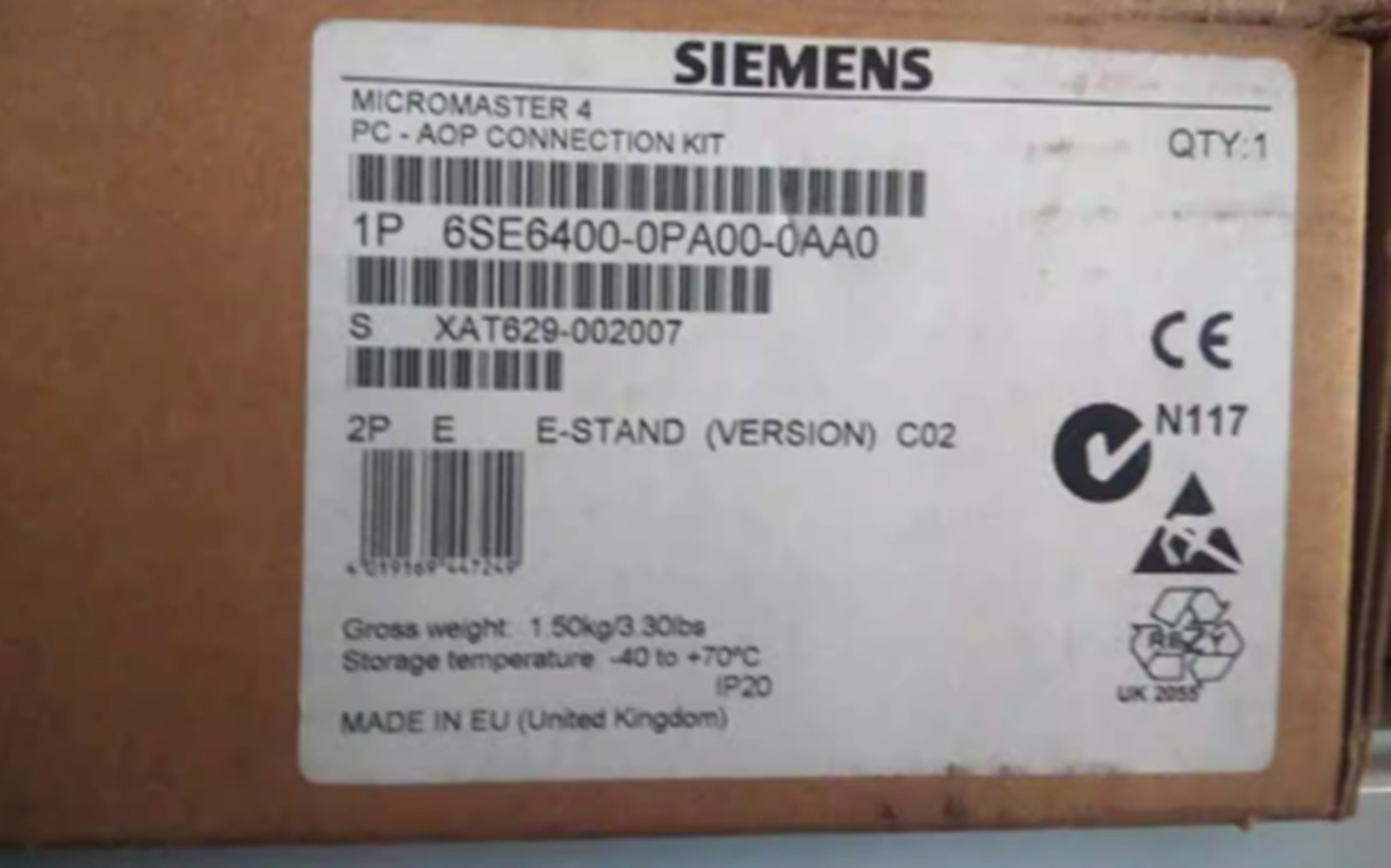 NEW IN BOX Siemens 6SE6400-0PA00-0AA0 6SE6 400-0PA00-0AA0 Connector