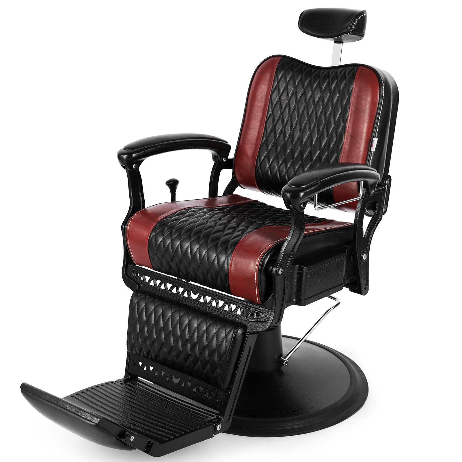 Black+Red Vintage Recline All Purpose Hydraulic Barber Chair Salon BeautyStyling