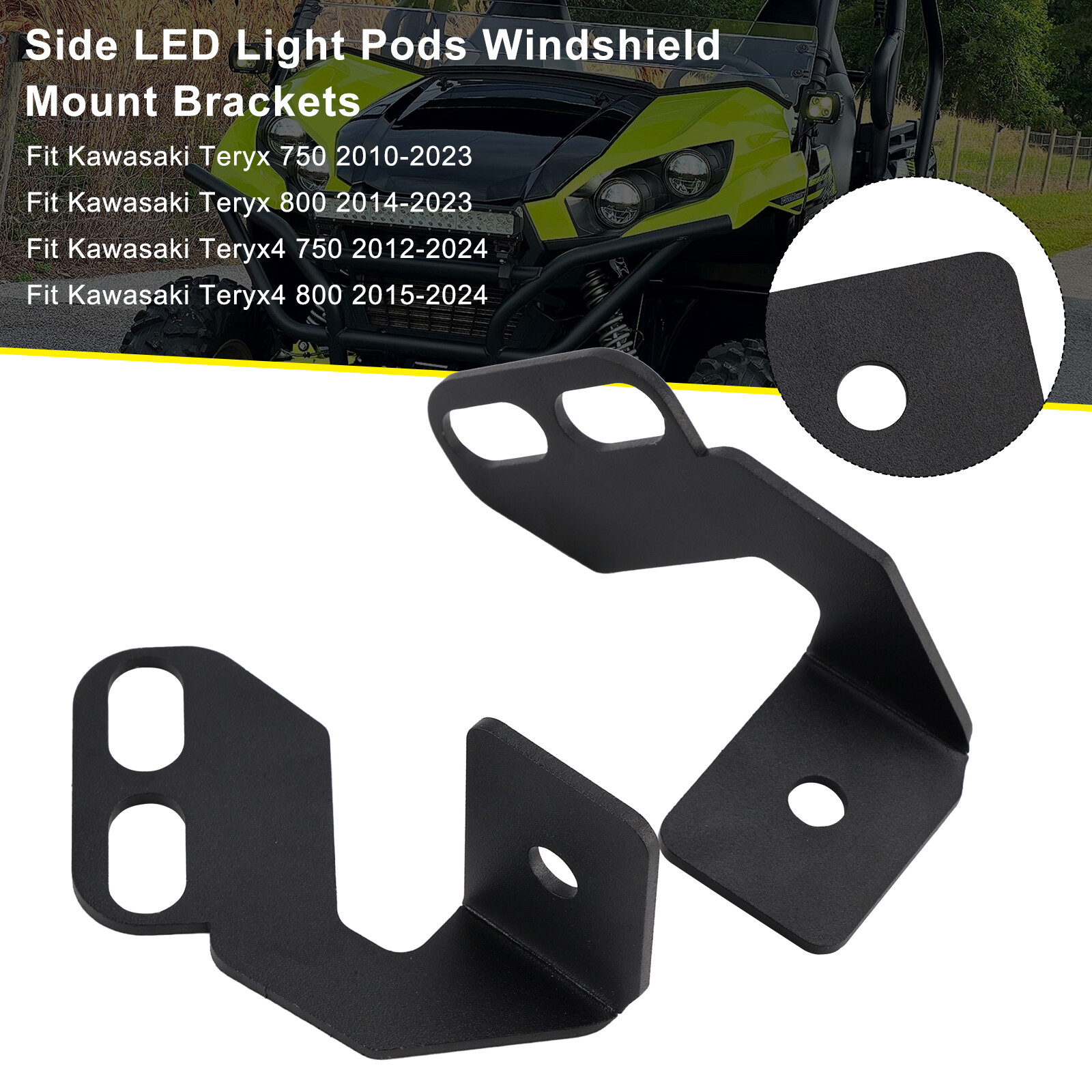 Side LED Light Pods Windshield Mount Brackets For Kawasaki Teryx Teryx4#