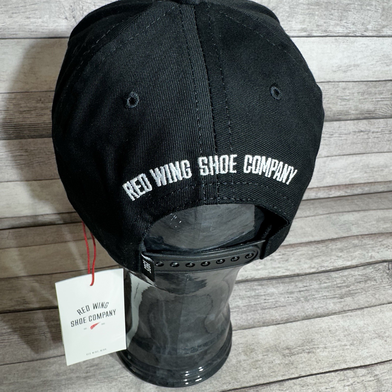 NWT Red Wing Shoes RW Logo Hat Snap Back Cap Men's One Size Black Logo Cap Boots