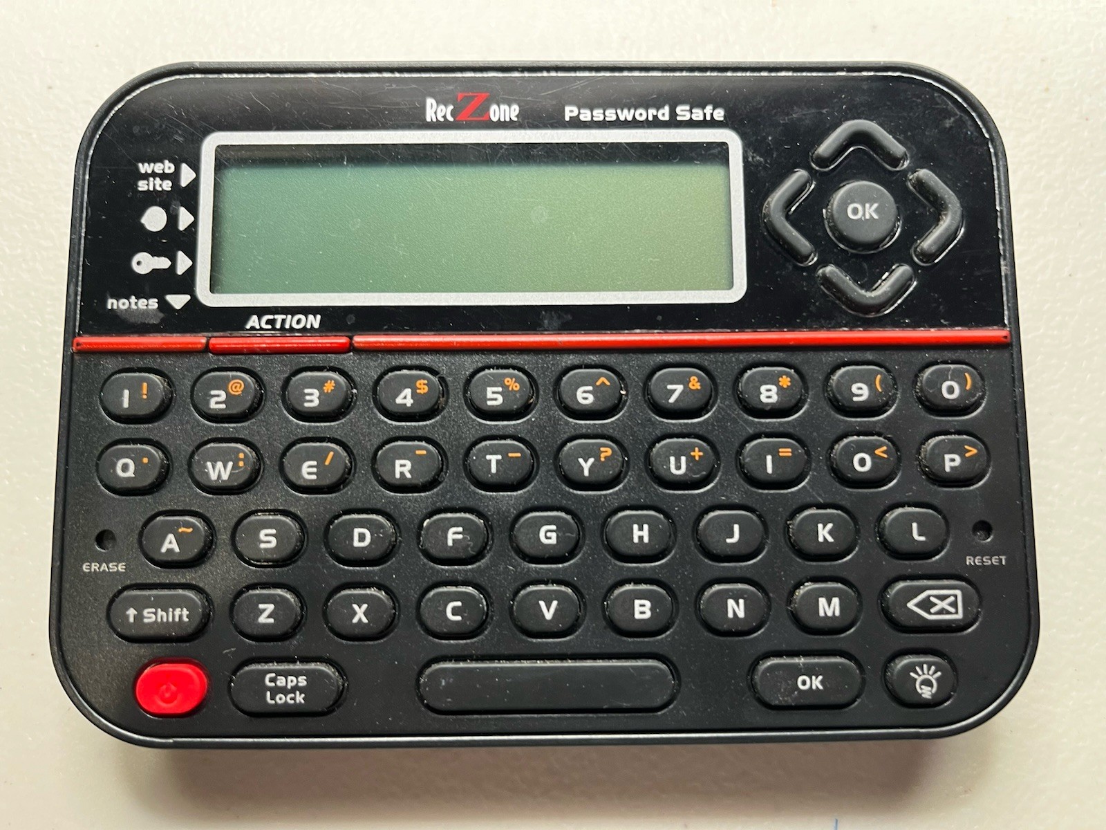 RecZone - Password Safe Model 595 Backlit LCD Built-In Memory Storage Reset