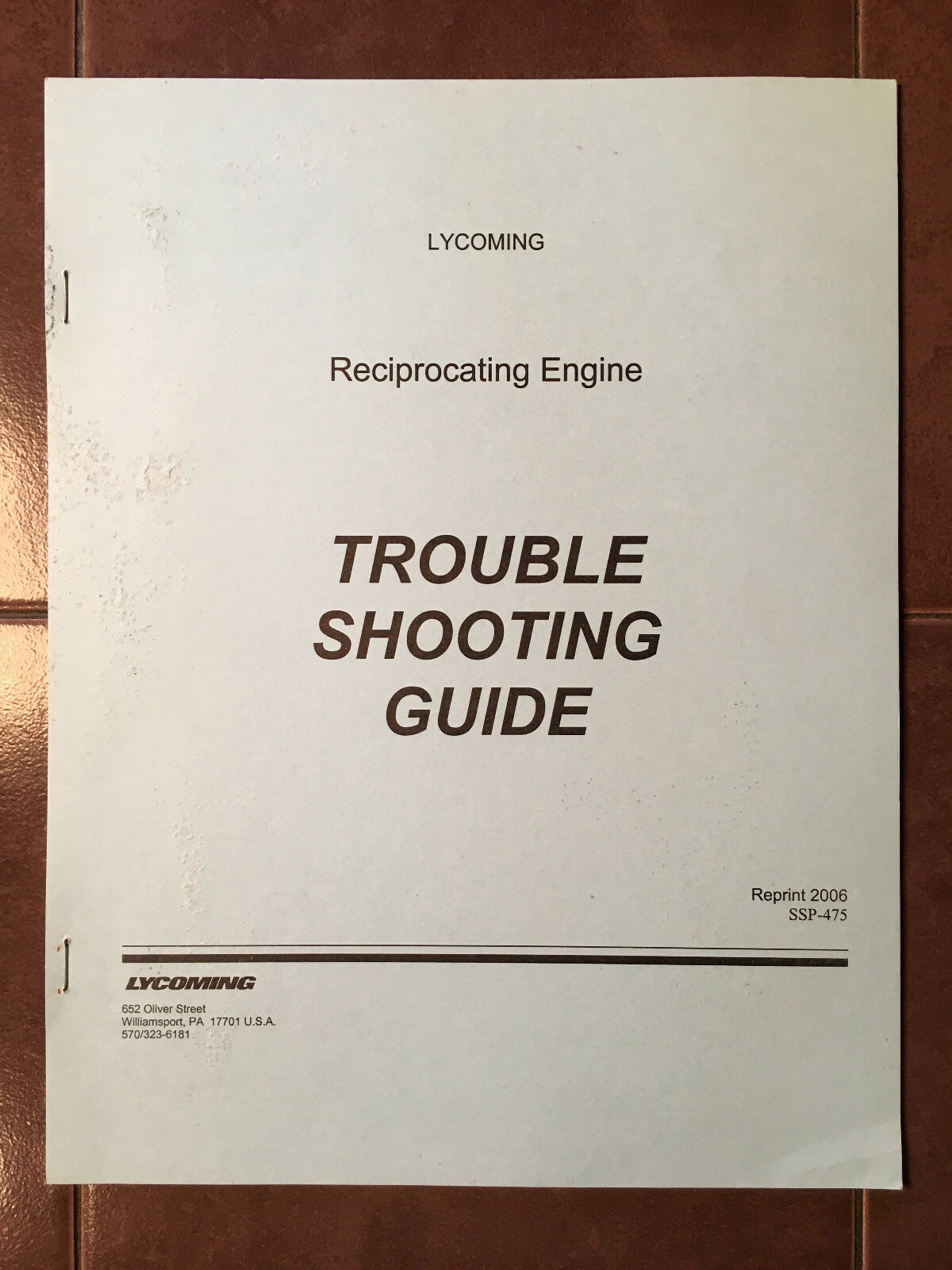 Lycoming Reciprocating Engine Trouble-Shooting Manual