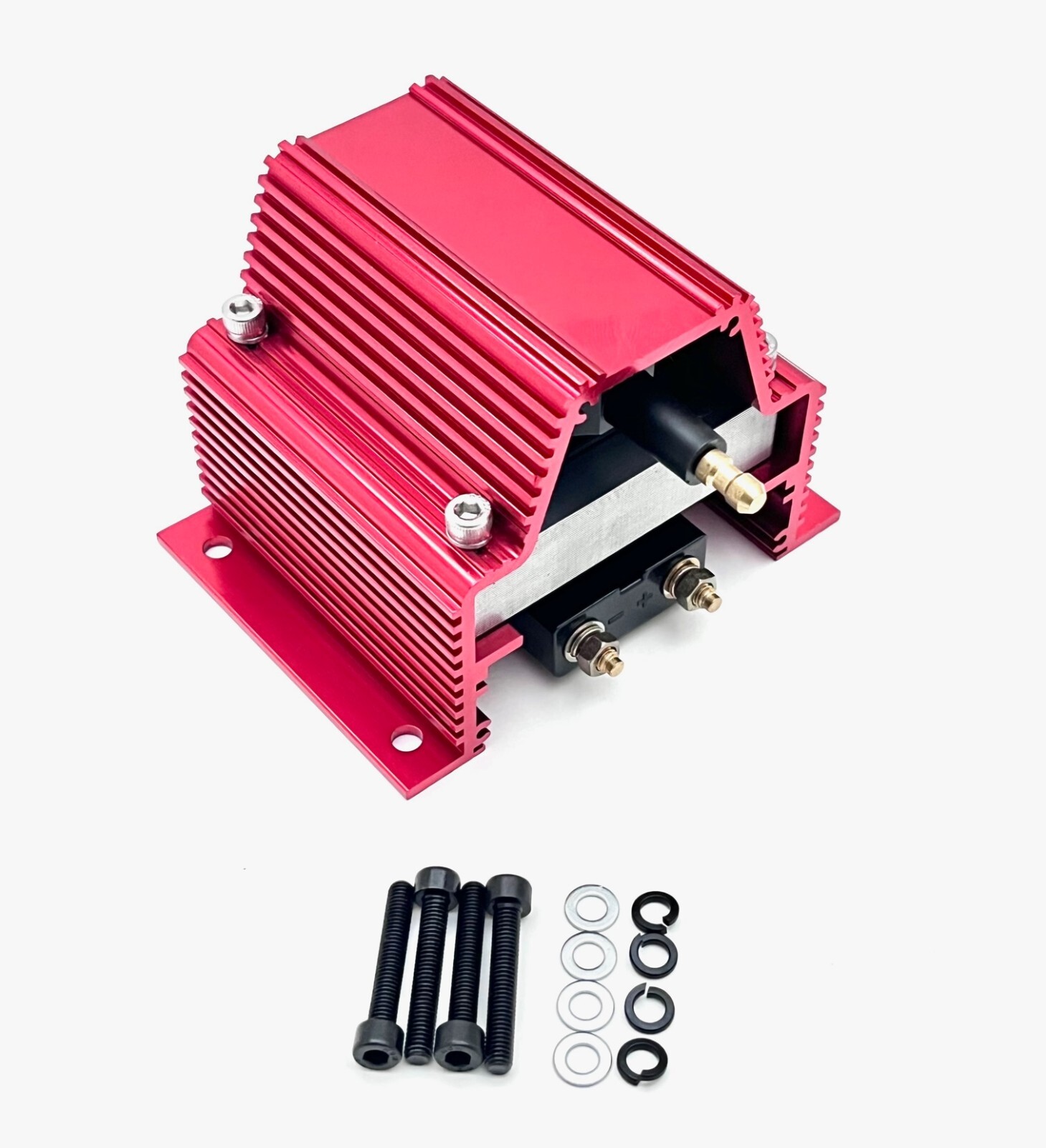 Ignition Coil 50,000 Volts E-Core HEI External Power Coil Street Racing RED 12V