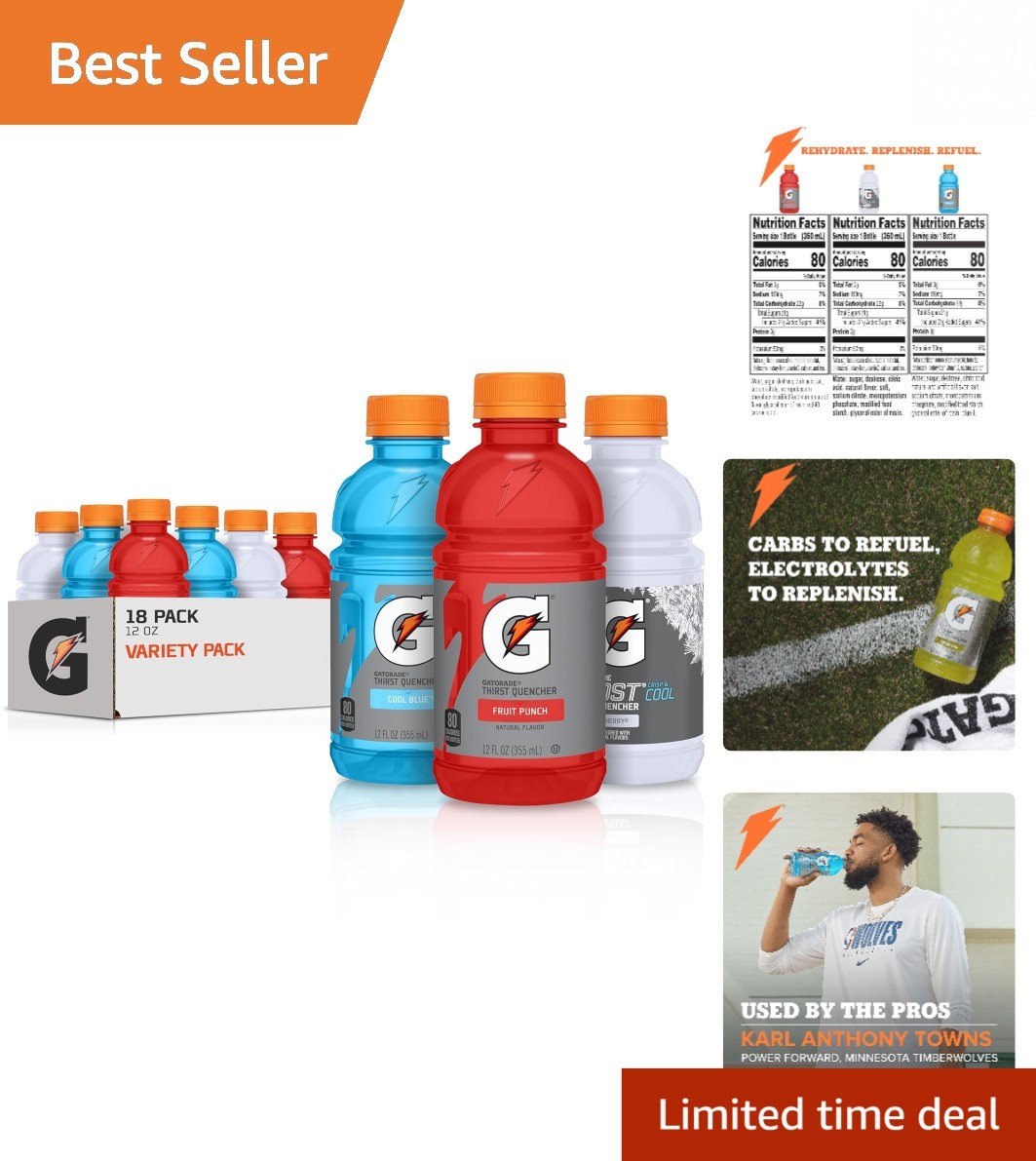 Variety Pack: Thirst Quencher Hydration - Fruit Punch, Glacier Cherry, Cool Blue