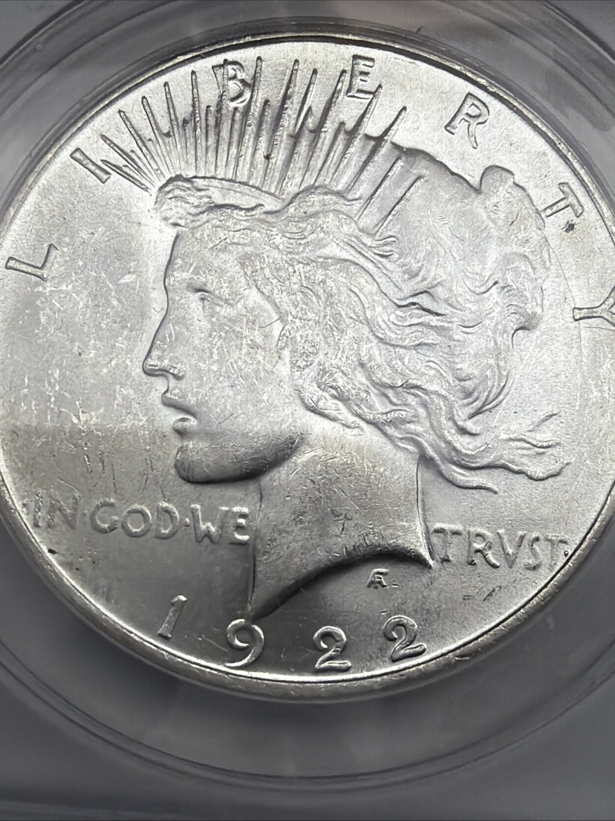 1922 D PEACE DOLLAR ANACS MS63 -VAM 2 90% Silver