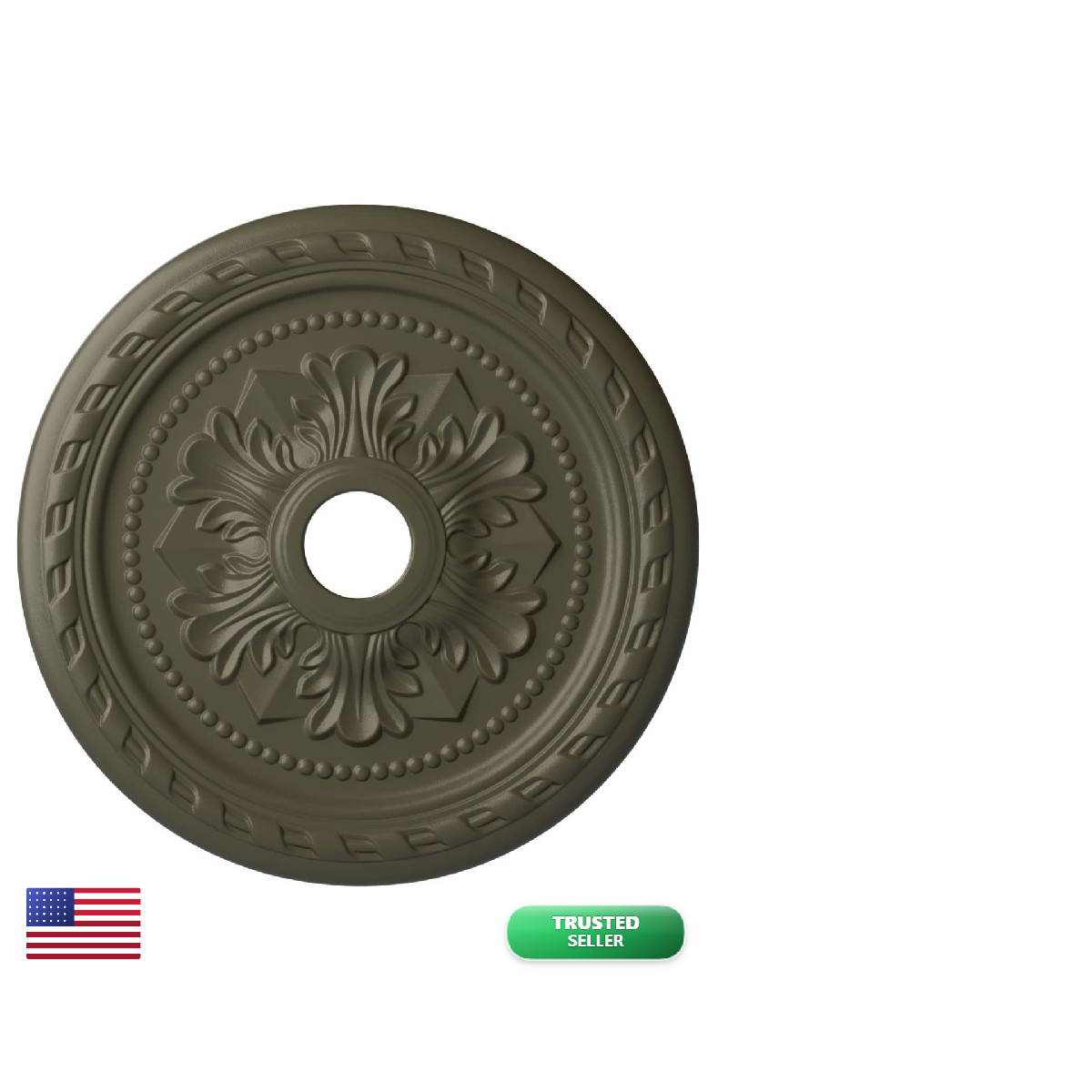 Ekena Millwork Cm23Pmwhf 23-5/8 X 3-5/8 X 1-5/8 Palmetto Ceiling Medallion