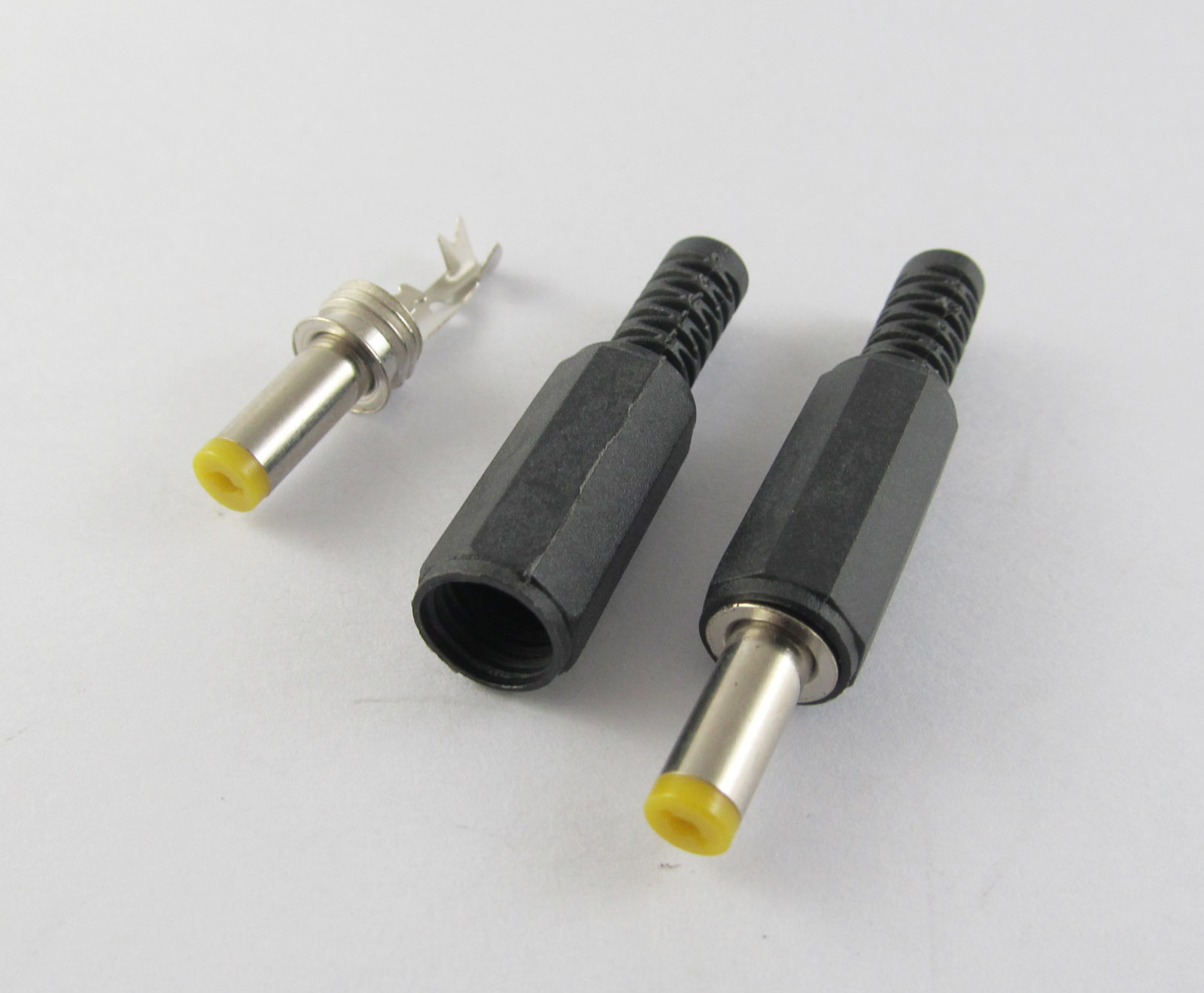 1x New 4.8x1.7mm DC Power Male Plug Connector Adapter Plastic Handle Yellow Head