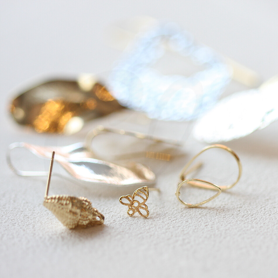 One Pair Premium Plated Brass Earring Post with Sterling Silver Pin (4598C)
