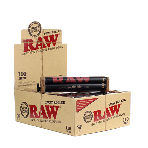 RAW Roller Eco Plastic 2 Way Adjustable 110mm King Size Rolling-12ct Display