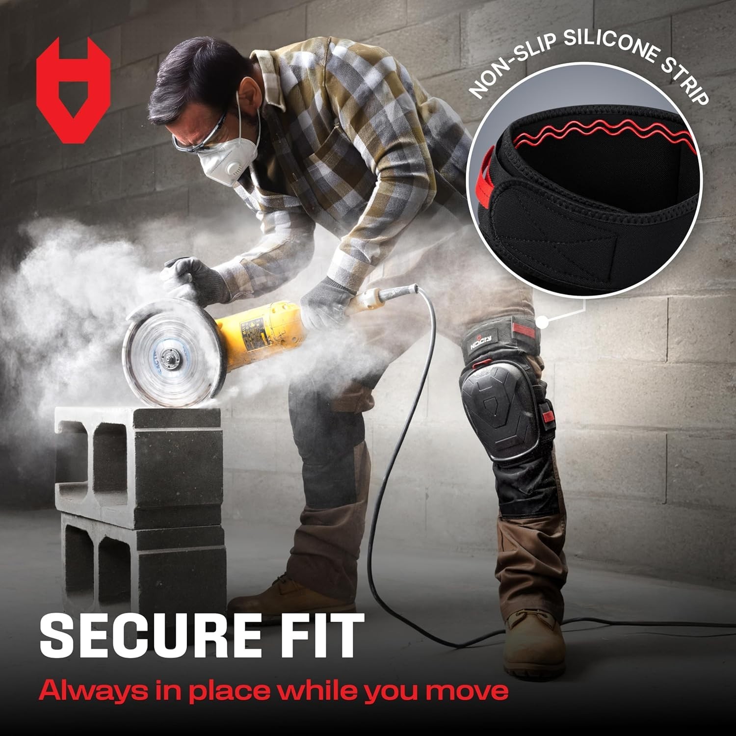 Professional Knee Pads for Work — Heavy Duty Anti-Slip Cap, Extra Dual-Layer ...