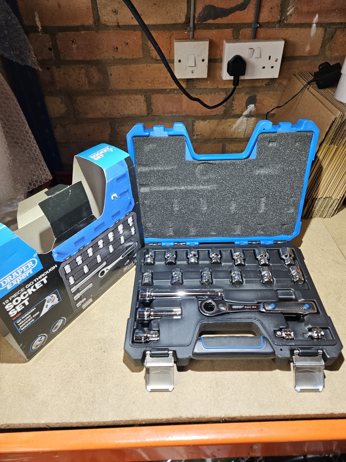 Draper Go Through' Thru Metric Ratchet Socket Set 19 Piece 10mm - 22mm 16482