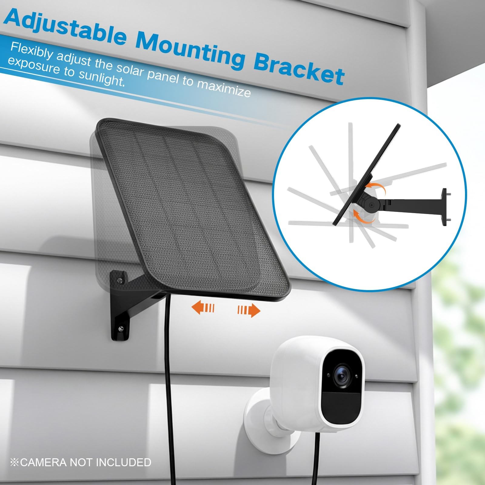 3.2W Solar Panel for Security Camera Compatible with Arlo Pro/Pro 2, Waterpro...