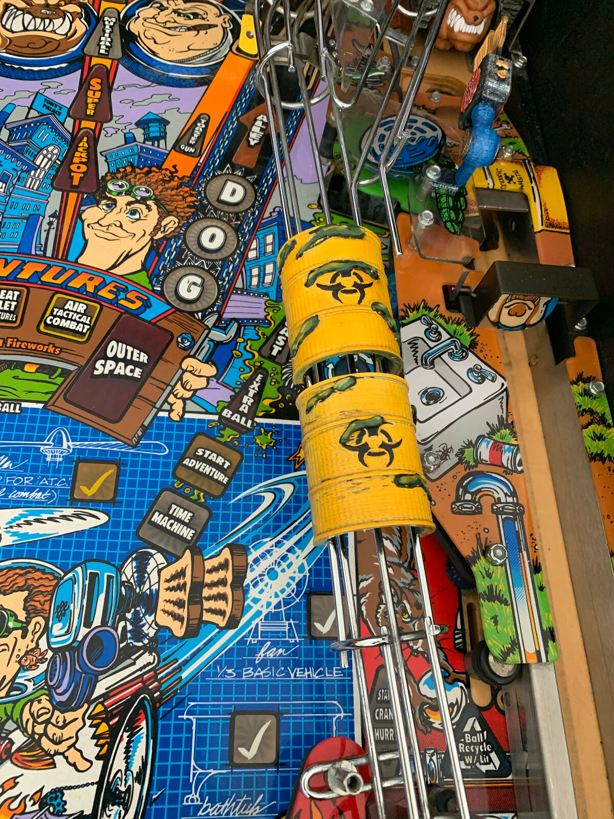 Junk Yard pinball barrel 3D mod painted