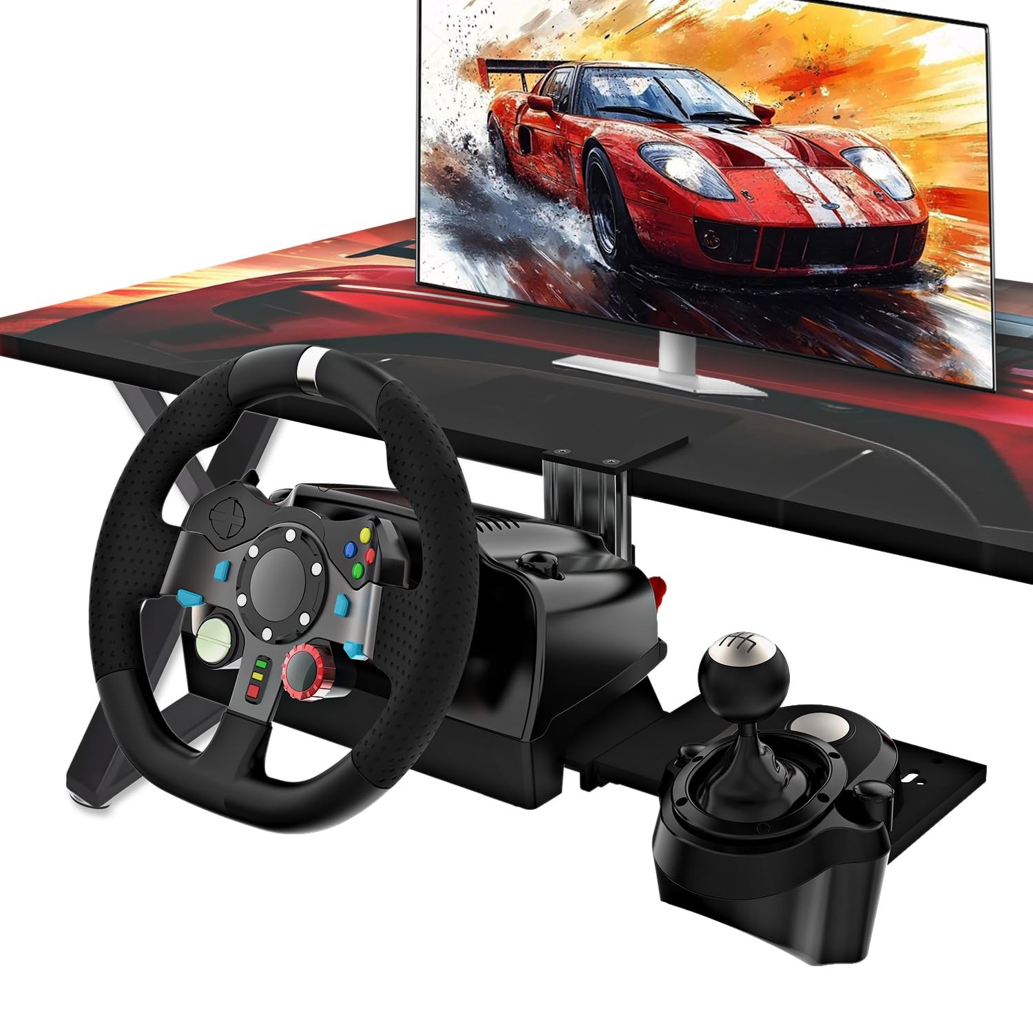 EG STARTS 1x Desk Mount Clamp for Sim Racing Wheel Stand Simulator Black