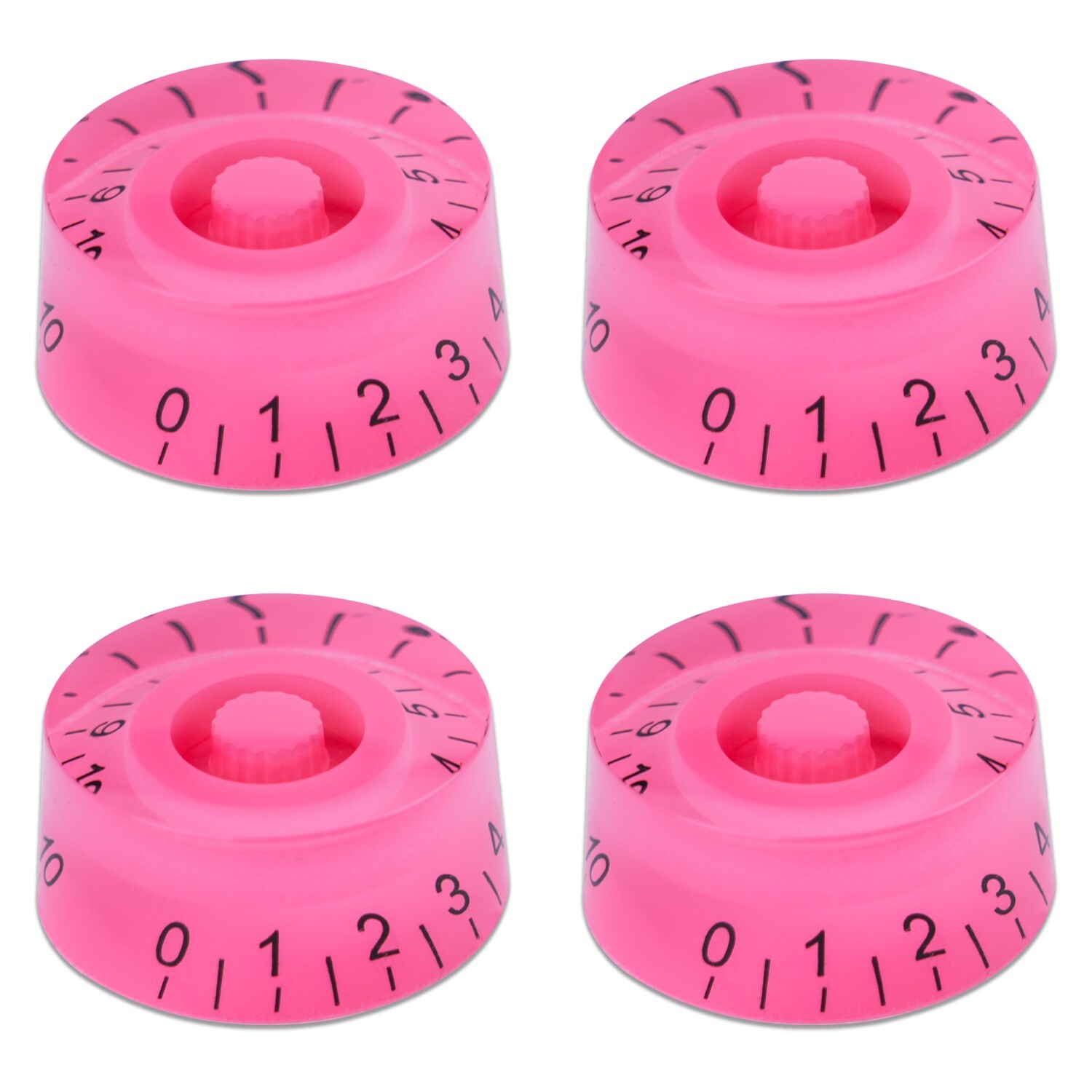 4 Pcs Guitar Bass Knobs Speed Volume Tone Control Knobs For Les Paul Guitar Pink