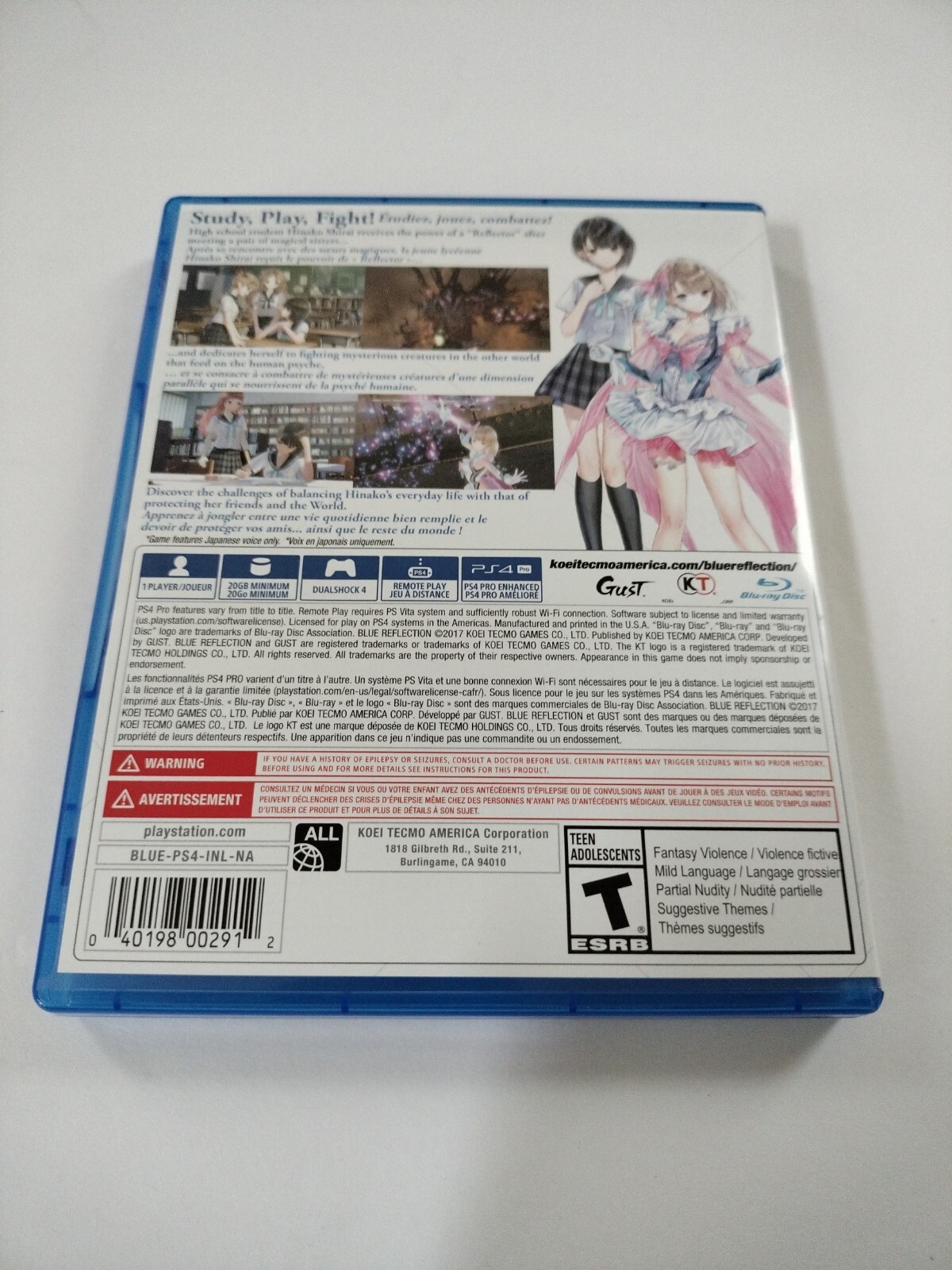 Original Box Case Replacement Sony PlayStation 4 PS4 Blue Reflection