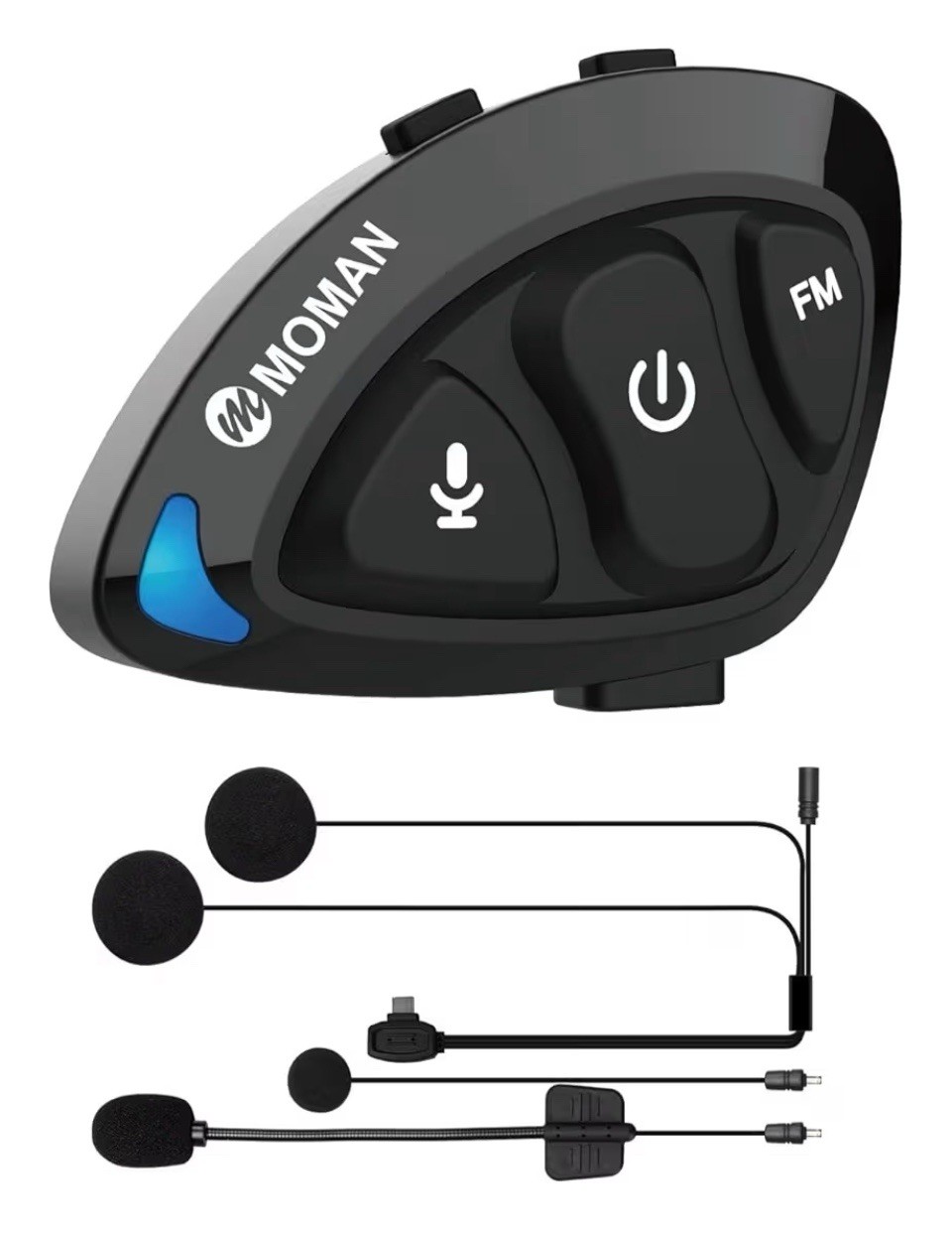 Moman RiderSound Shell Bluetooth Helmet Headset Intercom | FM | Noise Reduction