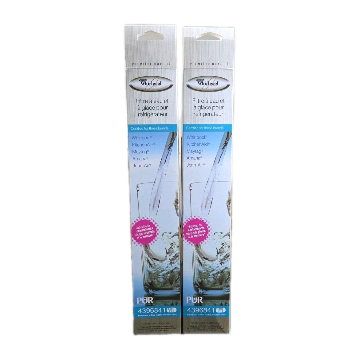 2 × Whirlpool Pur 4396841 Replacement Refrigerator Water Filter Lot