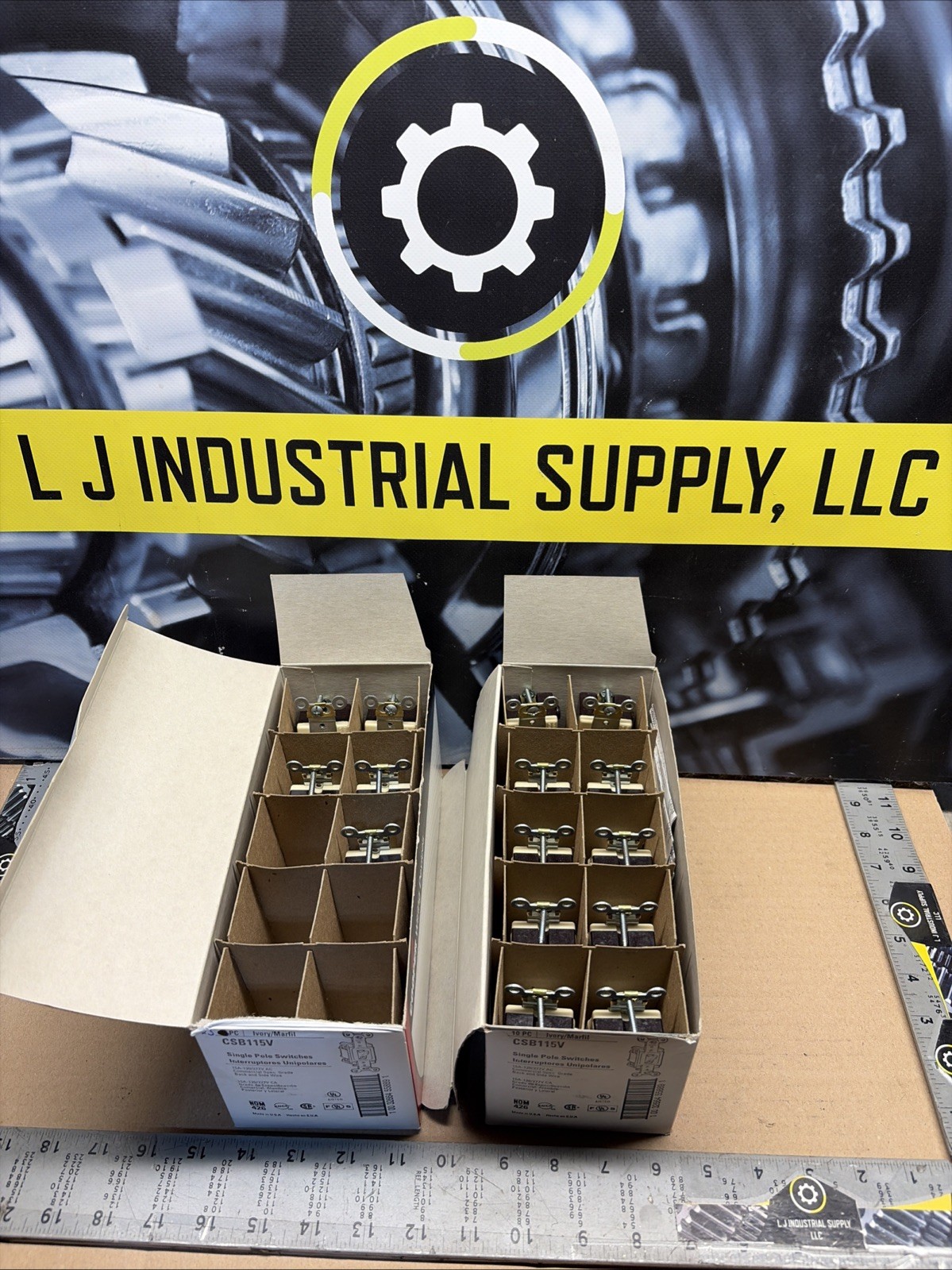 NEW [Qty-15] COOPER CSB115V Ivory Commercial 1-P Switches 15A-120/277V_WARRANTY!