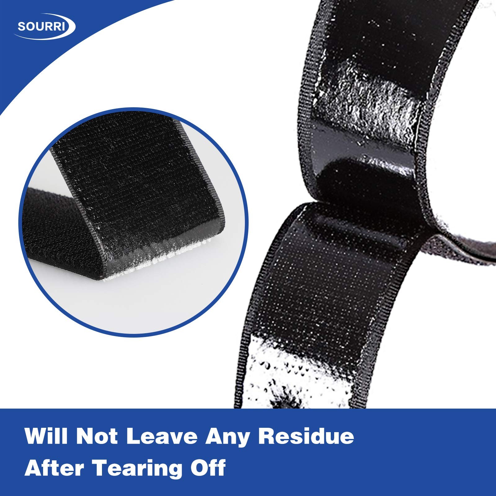 2" x 26' Heavy Duty Hook and Loop Tape - Self-Adhesive Fastener Roll for Crafts