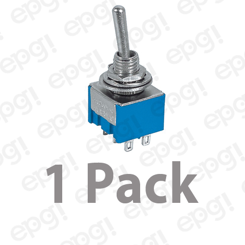 1 PACK - DPDT (ON/ON) MINIATURE TOGGLE SWITCH 6AMPS - 125VAC #MTG3-1PK