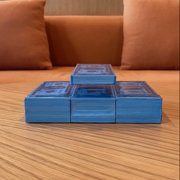 Levitating Money Table Top Decor Magic Stack in Sky Blue