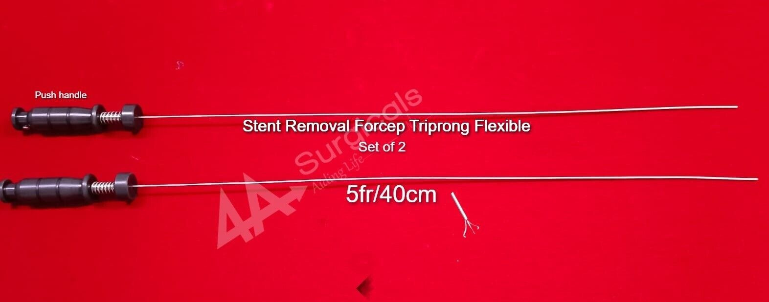 4A Stent Removal Forcep Grasper Triprong Flexible 5fr/40cm Set of 2