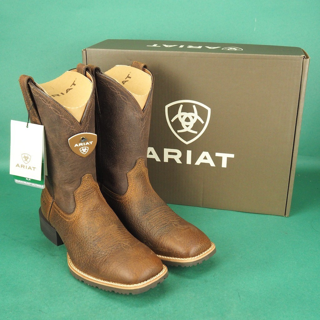 Ariat Hybrid Grit 11" Western Boot Mens 10 D Medium Earth/Alamo Brown Square Toe